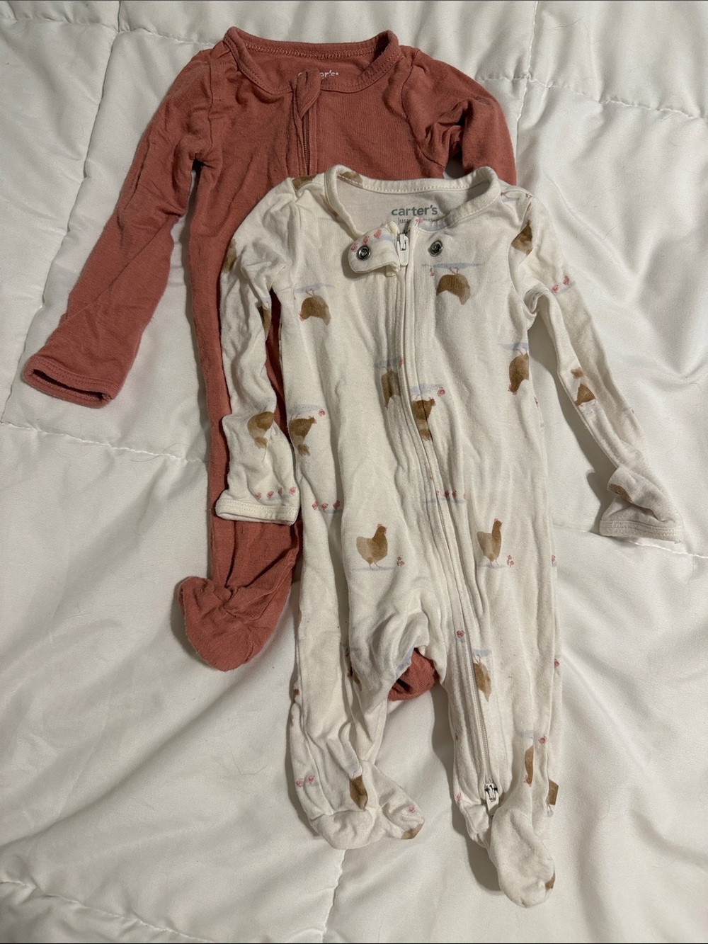 Set of 2 Carter's Footie Pajamas Size Newborn